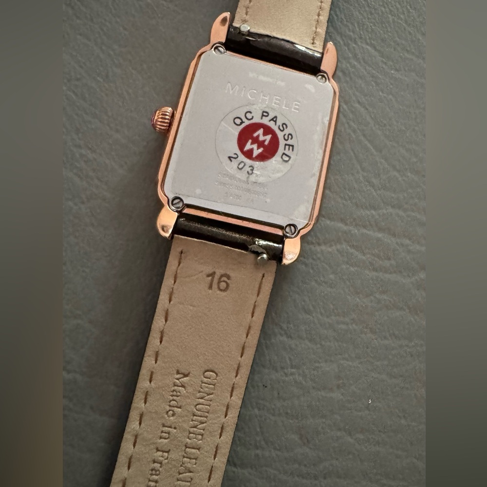NIB Michele Rose Gold Diamond Deco II Watch - Picture 6 of 13